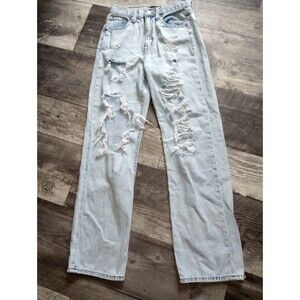 Aeropostale Women's Size 6 "90's" Baggy Destroyed Blue Jeans